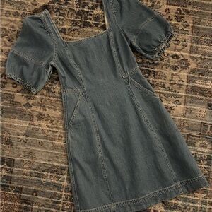 Madewell Denim Square Neck Mini Dress